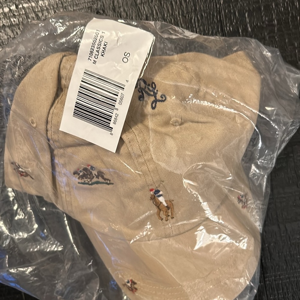 MEN’S POLO KHAKI PANTS W/MATCHING CAP! NEVER WORN! - Picture 4 of 5